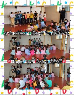 El alumnado de primer, segundo  y tercer curso han leído los cuentos que han inventado a los niños y niñas de infantil
