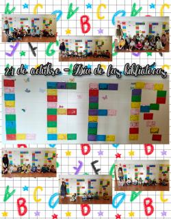 El alumnado de primaria ha inventado y decorado eslóganes sobre la lectura. Entre todos los trabajos se ha formado la palabra clave que guía el aprendizaje: